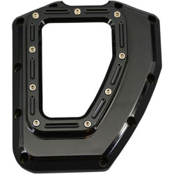 PartzBiz HD DS09401850 - Trask TM-017BK Black Assault Series Cam Cover w/ Window 01-17 Harley Davidson Twin Cam 88 96 103 Softail Touring FLH FLHR FLHT FLTR FXS FLS Glide king electra road slim fat boy bob classic breakout camshaft แผ่นอลูมิเนียมอัพเกรดเปลี่ยน 0940-1849