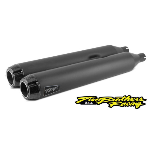 PartzBiz HD: 4402003-Two Brothers 005-4550499D-B Black Comp-S Shorty 2-1 Dual Slip On 17-19 Harley M8 597729 2 in 1 Performance headers Exhaust ceramic สแตนเลสขัดเงา