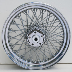 PartzBiz HD MW36-341 - Ultima 36-341 Chrome 80 Spoke Front 16"x 3" Dual Disc Wheel for Harley FL 73-84 chopper classic old school wire custom bagger replacement best for performance motorcycle
