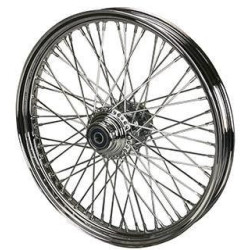 PartzBiz HD MW36-412 - Ultima 36-412 Chrome 60 Spoke Front Wheel w/ Billet Hub 21‚Äù x 2.15‚Äù Harley Custom Chopper Upgrade Replacement Rim Spokes Softail