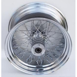 PartzBiz HD MW36-415 - Ultima 36-415 Chrome 60 Spoke Rear Wheel w/ Billet Hub 18‚Äù x 10.50‚Äù 1" Axle Harley Davidson Chopper Bike Motorcycle Custom Upgrade Replacement Rim Hub Wire Old School Classic