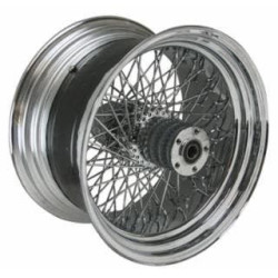 PartzBiz HD MW36-416 - Ultima 36-416 Chrome 80 Spoke Rear Wheel w/ Billet Hub 18‚Äù x 10.50‚Äù 1" Axle Harley Davidson Chopper Bike Motorcycle Custom Upgrade Replacement Rim Hub Wire Old School Classic