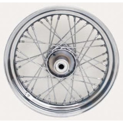 PartzBiz HD MW36-607 - Ultima 36-607 Chrome 40 Spoke 16 x 3.5 Front Wheel Single Disc 84-99 Harley Davidson FXST FXD Softail Dyna chopper classic old school wire custom bagger replacement best for performance motorcycle
