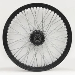 PartzBiz HD MW36-652 - Ultima 36-652 Black / Chrome Billet 60 Spoke 21 x 2.15" Single Disk Front Wheel 1" Axle 00-07 Harley Davidson Custom Chopper Bike Motorcycle Rim Classic Upgrade Replacement 