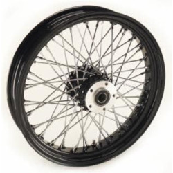 PartzBiz HD MW36-658 - Ultima 36-658 Black / Chrome Billet 60 Spoke 18 x 3.5" Rear Wheel 1" Axle 00-07 Harley Davidson Custom Chopper Bike Motorcycle Rim Classic Upgrade Replacement 