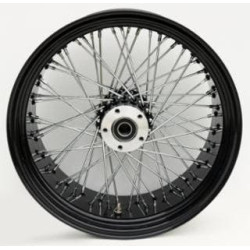 PartzBiz HD MW36-660 - Ultima 36-660 Black / Chrome Billet 60 Spoke 18 x 8.5" Rear Wheel 1" Axle 00-07 Harley Davidson Custom Chopper Bike Motorcycle Rim Classic Upgrade Replacement 