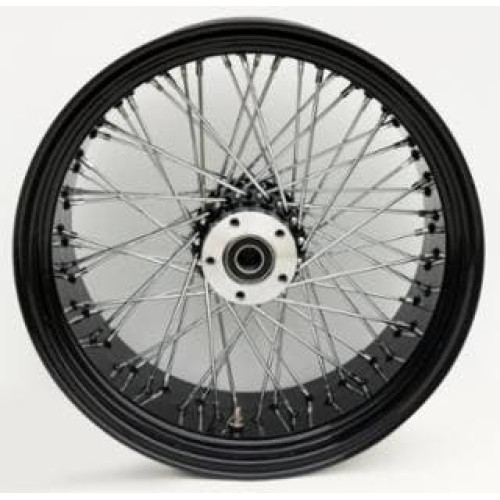 PartzBiz HD: 4401769-Ultima 36-660 Black / Chrome Billet 60 Spoke 18 x 8.5" Rear Wheel 1" Axle 00-07 Harley Davidson Custom Chopper Bike Motorcycle Rim Classic Upgrade Replacement 
