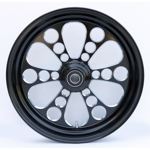PartzBiz HD: 4401725-Ultima 37-650 Kool Kat 16"x3.5" Black Cut CNC Front Motorcycle Wheel Single Rotor custom harley davidson bile chopper best replacement upgrade aftermarket rim PartzBiz HD: 4401725-Ultima 37-650 Kool Kat 16"x3.5" Black Cut CNC Front Motorcycle Wheel Single Rotor custom harley davidson bile chopper best replacement upgrade aftermarket rim