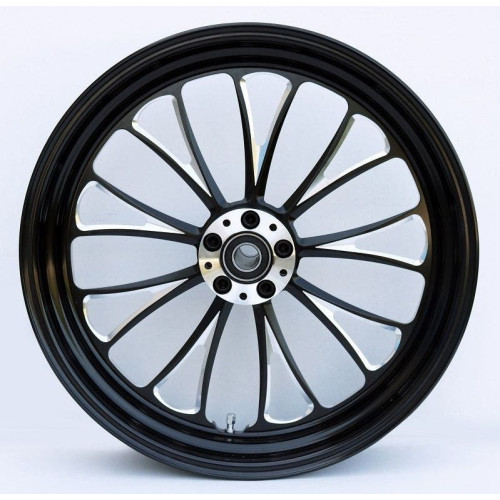 PartzBiz HD: 4401695-Ultima 37-669 Black Cut 18x3.5" Manhattan CNC Front Motorcycle Wheel Dual Rotor Harley Davidson Custom Bike Chopper Replacement Upgrade Rim Chrome PartzBiz HD: 4401695-Ultima 37-669 Black Cut 18x3.5" Manhattan CNC Front Motorcycle Wheel Dual Rotor Harley Davidson Custom Bike Chopper Replacement Upgrade Rim Chrome