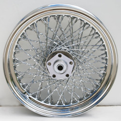 PartzBiz HD MW36-343 - Ultima Chrome Twisted 80 Spoke 16" x 3" Front Wheel Harley FL Dual Disc 73-84 chopper classic old school wire custom bagger replacement best for performance motorcycle PartzBiz HD MW36-343 - Ultima Chrome Twisted 80 Spoke 16" x 3" Front Wheel Harley FL Dual Disc 73-84 chopper classic old school wire custom bagger replacement best for performance motorcycle