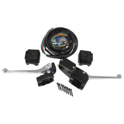 PartzBiz HD MU44719 - V-Factor Black Handlebar Control Kits Harley 72-81 Models 3/4" Bore Master 44719 PartzBiz HD MU44719 - V-Factor Black Handlebar Control Kits Harley 72-81 Models 3/4" Bore Master 44719