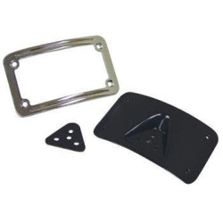 PartzBiz HD MU13266 - V Factor Curcved Laydown License Plate 3 Hole Mounting Frame Tag Bracket Kit for Harley PartzBiz HD MU13266 - V Factor Curcved Laydown License Plate 3 Hole Mounting Frame Tag Bracket Kit for Harley