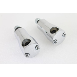 PartzBiz HD VT25-2227 - V-Twin 25-2227 Chrome 3" Tall Handle Bar Riser Clamp Mount Set Harley FL 49-59