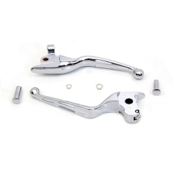 PartzBiz HD VT-26-0009 - V-Twin 26-0009 Chrome 3-Slot Wide Hand Clutch Brake Lever Set 14-16 Harley FLT PartzBiz HD VT-26-0009 - V-Twin 26-0009 Chrome 3-Slot Wide Hand Clutch Brake Lever Set 14-16 Harley FLT