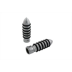 PartzBiz HD VT28-0588 - V-Twin 28-0588 Chrome Billet Rocket O-Ring Style Handlebar Grips Harley 82-17