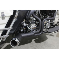 PartzBiz HD VT29-0024 - V-Twin 29-0024 FLT Offset Megaphone 2:1 1-3/4 Exhaust Black Chrome Tip FLT 06-16