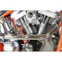 PartzBiz HD VT29-0206 - V-Twin 29-0206 Chrome 2:1 Siamese 1-3/4" Exhaust Header Set Harley Davidson Sportster Softail Touring XL FL 86-Up Custom Best Performance Upgrade Replacement Pipes Kit 
