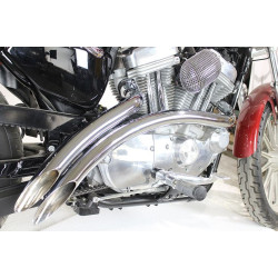 PartzBiz HD VT30-0004 - V-Twin 30-0004 Chrome 2 Into 2 Curved Radius Exhaust Header Set Harley XL 07-Up sportster 2019 davidson muffler silencer straight pipe best for performance replacement