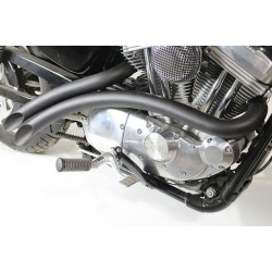 PartzBiz HD VT30-0005 - V-Twin 30-0005 Black 2" Curved Radius Exhaust Header Set 07-Up Harley Sportster