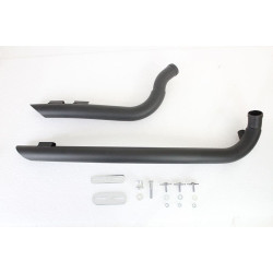 PartzBiz HD VT30-0008 - V-Twin 30-0008 Black Curved 2" Drag Pipes Exhaust Kit 07-17 Harley Softail FXST best new replacement upgrade loud straight pipe headers bolt on performance 2 inch springer custom bad boy night train deuce