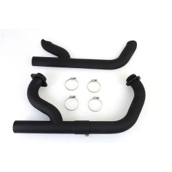 PartzBiz HD VT30-0575 - V-Twin 30-0575 Black 2:1 Siamese 1-3/4" Exhaust Header Set Harley Davidson Sportster Softail Dyna XL FX 86-Up Custom Best Performance Upgrade Replacement Pipes Kit 