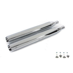 PartzBiz HD VT30-1413 - V-Twin 30-1413 Muffler Set with Chrome Long Tapered End Tips Harley FLT 95-16 electra road street glide king best for upgrade exhaust davidson replacement oem
