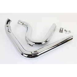 PartzBiz HD VT30-0655 - V-Twin 30-0655 Chrome Zoomies Drag Exhaust Pipe Set Harley Softail FXST 07-17 FLT softail crossbones Custom chopper bike Blackout Replacement Upgrade custom bagger dresser road glide 