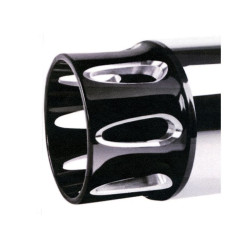 PartzBiz HD VT30-1377 - V-Twin 30-1377 Chrome 4.5" Slip-On Mufflers w/ Black Billet Tips Harley FLT M8 Road Glide 2017-2019