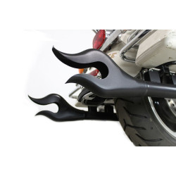 PartzBiz HD VT30-1436 - V-Twin 30-1436 Black 36" Flame Exhaust Pipe Extension Slip-On Harley FLT 95-16 Tour Glide Road Glide Custom best New Upgrade Tips