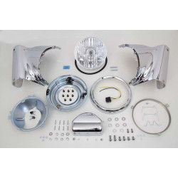PartzBiz HD VT33-1428 - V-Twin 33-1428 Chrome 7" Headlamp Cowl Nacelle Kit 86-17 Harley Softail FLST PartzBiz HD VT33-1428 - V-Twin 33-1428 Chrome 7" Headlamp Cowl Nacelle Kit 86-17 Harley Softail FLST