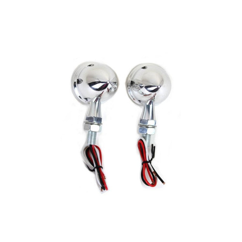 PartzBiz HD: 4401173-V-Twin 33-1651 Led Bullet Turn Signal Set Polished With Red Lens Harley & Custom Motorcycle Turn Signals Harley Davidson Softail Bullet Best New Upgrade Replacement