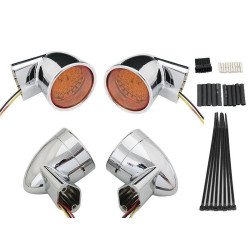 PartzBiz HD VT33-5001 - V-Twin 33-5001 Chrome Revox Bullet Style LED Turn Signal Lamp Kit Harley 94-13 Amber LED Motorcycle Turn Signals Harley Davidson Softail Bullet Best New Upgrade Replacement PartzBiz HD VT33-5001 - V-Twin 33-5001 Chrome Revox Bullet Style LED Turn Signal Lamp Kit Harley 94-13 Amber LED Motorcycle Turn Signals Harley Davidson Softail Bullet Best New Upgrade Replacement