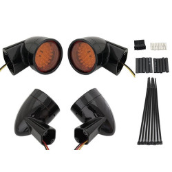 PartzBiz HD VT33-5004 - V-Twin 33-5004 Black Revox Bullet Style LED Turn Signal Lamp Kit Harley 94-13 Amber LED Motorcycle Turn Signals Harley Davidson Softail Bullet Best New Upgrade Replacement PartzBiz HD VT33-5004 - V-Twin 33-5004 Black Revox Bullet Style LED Turn Signal Lamp Kit Harley 94-13 Amber LED Motorcycle Turn Signals Harley Davidson Softail Bullet Best New Upgrade Replacement
