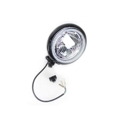 PartzBiz HD: 4401147-V-Twin 33-1771 5-3/4 ” ไฟหน้า LED สไตล์ Bates Chrome Harley และ Custom Universal PartzBiz HD: 4401147-V-Twin 33-1771 5-3/4 ” ไฟหน้า LED สไตล์ Bates Chrome Harley และ Custom Universal