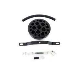 PartzBiz HD VT34-0010 - V-Twin 34-0010 Wyatt Gatling Black Drilled Air Cleaner Harley Shovelhead 72-84 PartzBiz HD VT34-0010 - V-Twin 34-0010 Wyatt Gatling Black Drilled Air Cleaner Harley Shovelhead 72-84