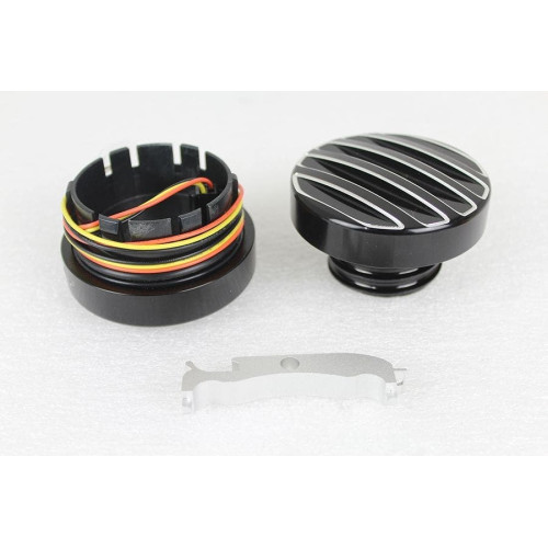 PartzBiz HD: 4401082-V-Twin 38-0990 สีดำ LED ตัด Ribbed สไตล์การใช้เกจสกรูชุดหมวก Harley 96-17 PartzBiz HD: 4401082-V-Twin 38-0990 สีดำ LED ตัด Ribbed สไตล์การใช้เกจสกรูชุดหมวก Harley 96-17