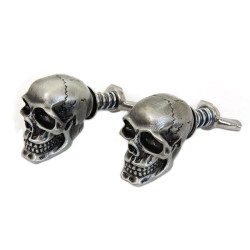 PartzBiz HD VT48-1625 - V-Twin 48-1625 Silver Skull Zombie License Plate Tag Mounting Bolts Screws Nuts Universal Custom Car truck hot rod ratr rod motorcycle bike chopper Harley Metric Indian Suzuki Yamaha Victory Honda Fasteners PartzBiz HD VT48-1625 - V-Twin 48-1625 Silver Skull Zombie License Plate Tag Mounting Bolts Screws Nuts Universal Custom Car truck hot rod ratr rod motorcycle bike chopper Harley Metric Indian Suzuki Yamaha Victory Honda Fasteners