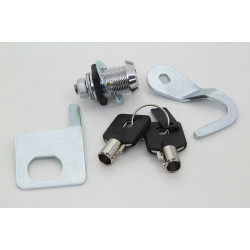 PartzBiz HD VT49-1006 - V-Twin 49-1006 Chrome Saddlebag Lock & Key Kit 92-13 Harley FLH/T Repl. 53194-07