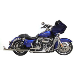 PartzBiz HD VT30-0940 - V-Twin 30-0940 Chrome True Dual Headers & Fishtail Pipes 17-19 Harley M8 FLTR custom motorcycle exhaust upgrade kit