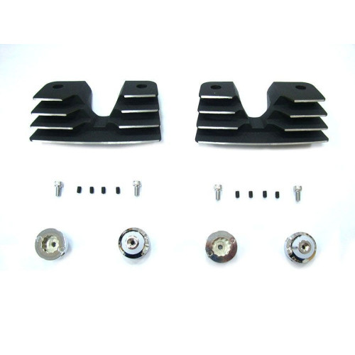 PartzBiz HD: 4400898-V-Twin Wrinkle Black Finned Spark Plug Head Bolt ครอบคลุม Harley Twin Cam 99-17 | 42-1153