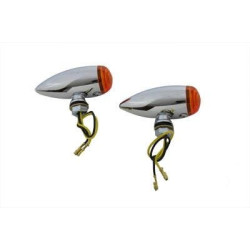 PartzBiz HD VT33-0473 - V-Twin 33-0473 Chrome LED Mini Bullet Turn Signals Amber LED Lights 3/8" Stem PartzBiz HD VT33-0473 - V-Twin 33-0473 Chrome LED Mini Bullet Turn Signals Amber LED Lights 3/8" Stem