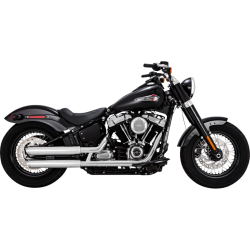 PartzBiz HD VH-16376 - Vance & Hines 16376 Chrome Twin Slash 3" Slip On Mufflers Softail M8 18-23
