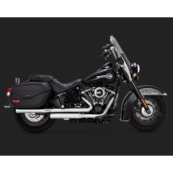 PartzBiz HD VH-16716 - Vance & Hines 16716 Chrome Eliminator 300 Slip On Mufflers Exhaust 18-Up Softail M8