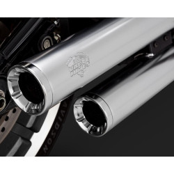 PartzBiz HD VH-16722 - Vance & Hines 16722 Chrome Eliminator 300 Slip On Mufflers 18-Up Softail M8 FXBR FLFB FXLR FLSL FXBB breakout fat boy lowrider slim street bob  1801-1255 18011255 VH0301