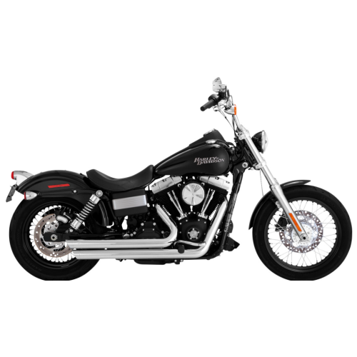 PartzBiz HD: 4400863-Vance & Hines 17338 Chrome Big Shots Staggered Exhaust for Harley Dyna 06-17 | 17338 PartzBiz HD: 4400863-Vance & Hines 17338 Chrome Big Shots Staggered Exhaust for Harley Dyna 06-17 | 17338