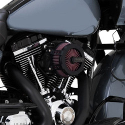 PartzBiz HD VH-40365 - Vance & Hines 40365 Black VO2 Cage Fighter Air Intake Harley Twin Cam TBW 08-17 | 40365