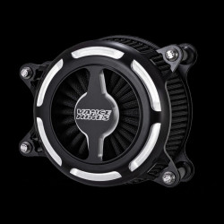 PartzBiz HD VH-40393 - Vance & Hines 40393 Black Contrast VO2 Blade Air Intake Harley Twin Cam TBW 08-17 | 40393