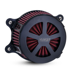 PartzBiz HD VH-41466 - Vance & Hines 41466 Black VO2 Radiant V Air Cleaner Harley Big Twin Cam 00-17 | 41466