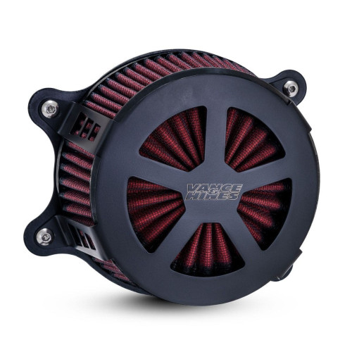 PartzBiz HD: 4400770-Vance & Hines 41466 สีดำ VO2 Radiant V เครื่องฟอกอากาศ Harley Big Twin Cam 00-17 | 41466