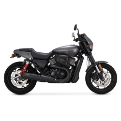 PartzBiz HD VH-47943 - Vance & Hines 47943 Black Hi Output 4" Slip-Ons Mufflers 15-19 Harley Street 750 18011233 47943 1801-1233